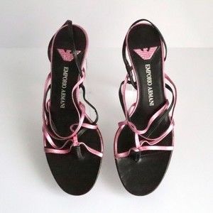 Pink and black Emporio Armani kitten heels sz 36